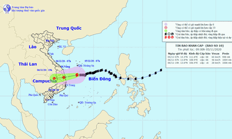 Dự báo thời tiết: Bão số 10 sẽ suy yếu thành áp thấp nhiệt đới